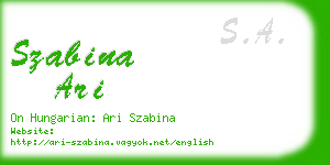 szabina ari business card